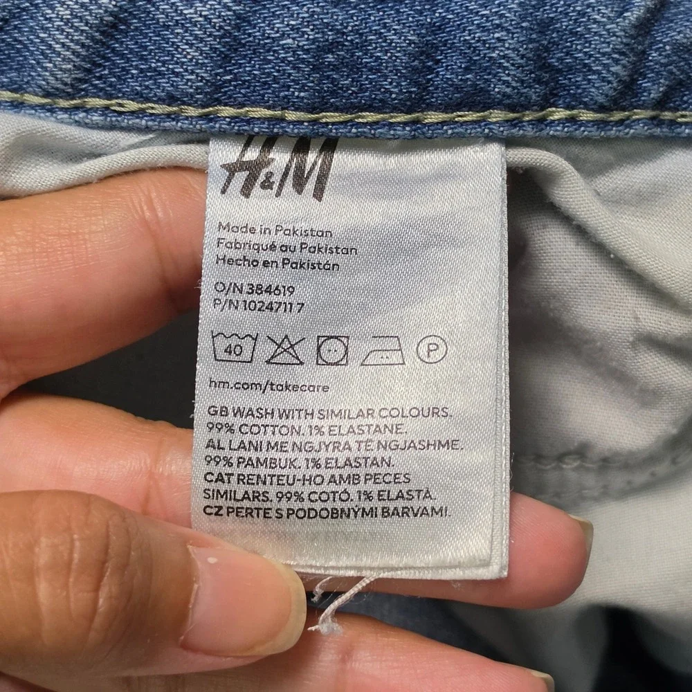 H&M Slim Fit Jeans Mens 30x32 Light Wash Blue Denim Casual Classic